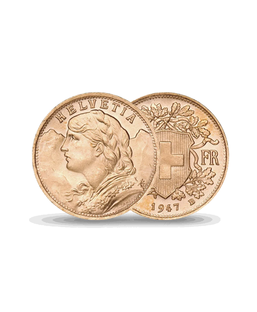 قطعة 20 فرانك سويسري، الصليب السويسري فريني ذهب متوفرة لدى VIRTU LUXURY قطعة 20 فرانك سويسري، الصليب السويسري فريني ذهب متوفرة لدى VIRTU LUXURY