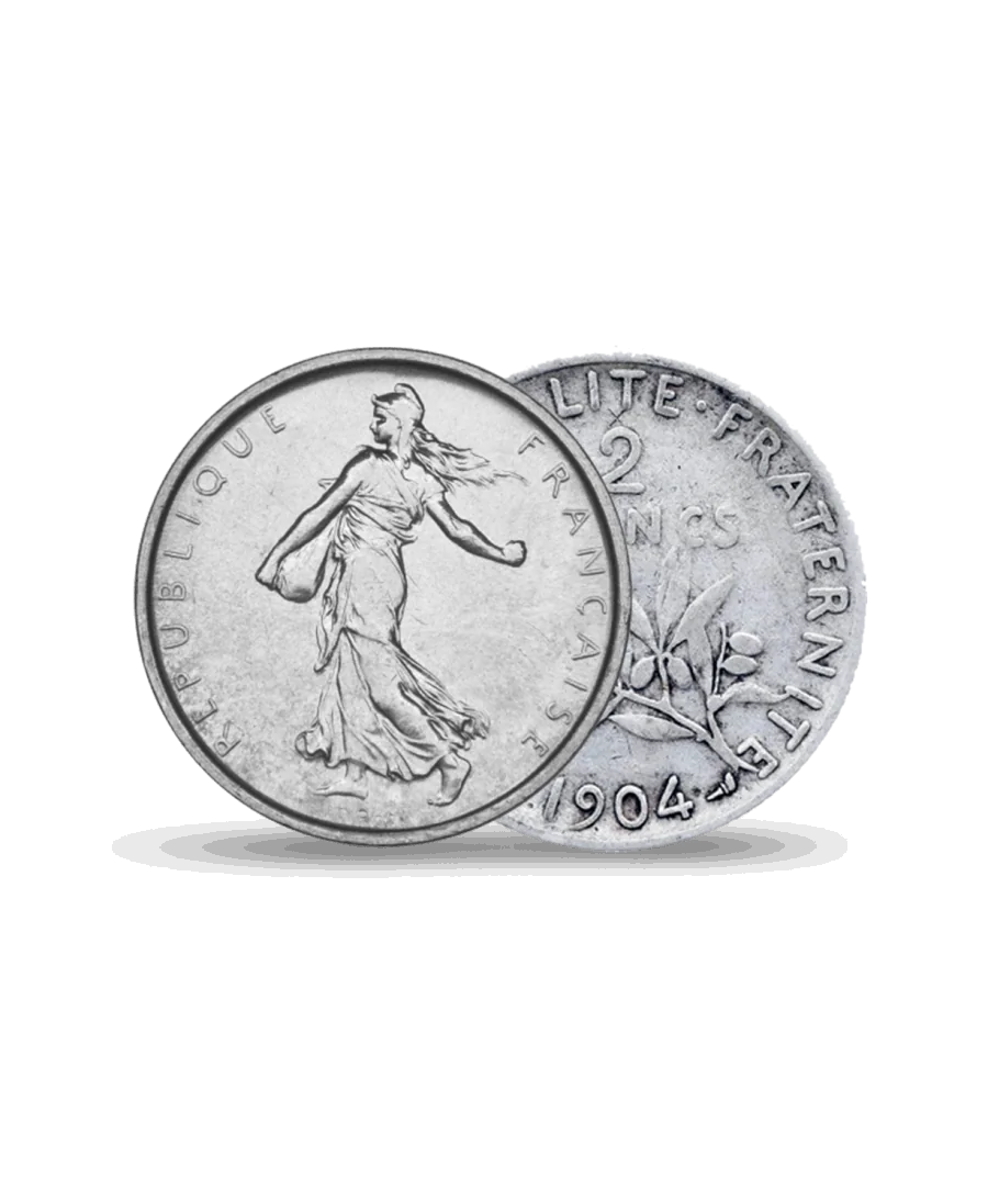 Pièce de 2 francs SEMEUSE Argent disponible chez VIRTU LUXURY