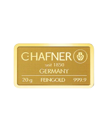 سبيكة صغيرة من C.HAFNER ذهب نقي 24 قيراط وزن 20 جرام لدى VIRTU LUXURY