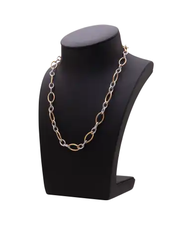 Magnifique COLLIER avec maille boucle bicolore en or 18K - En BIJOUTERIE chez VIRTU LUXURY