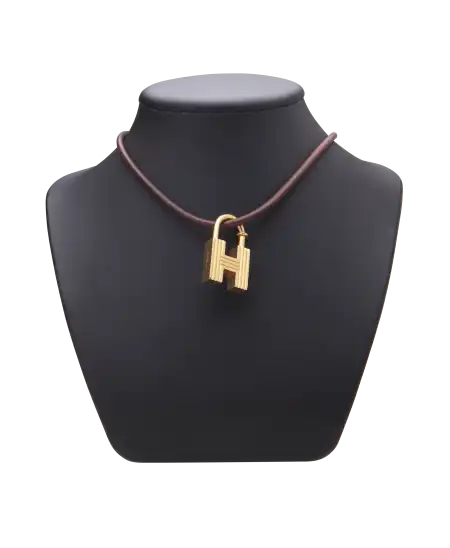 قلادة H 2000 - ماركة هيرميس - قفل ذهب أصفر - مشبك ذهب أصفر
