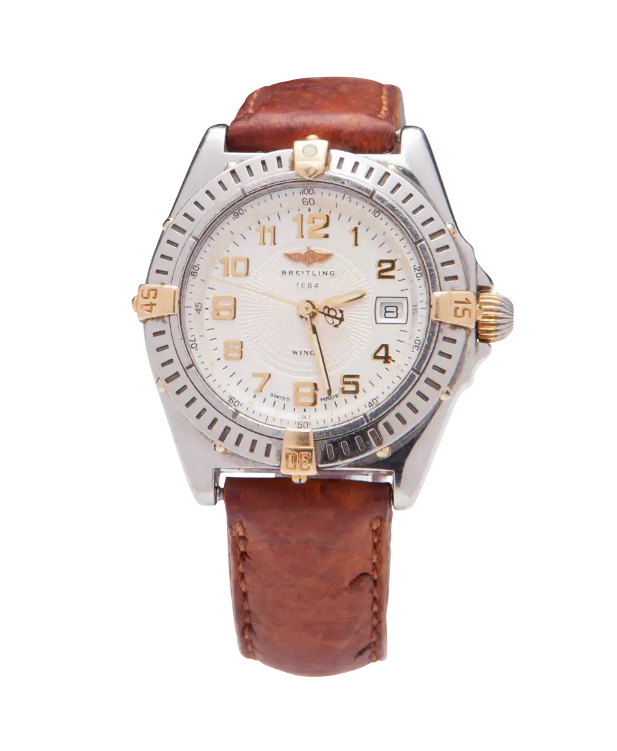Montre bracelet en Or jaune et Acier de la maison horlogère Breitling. Disponible chez VIRTU LUXURY. Montre bracelet en Or jaune et Acier de la maison horlogère Breitling. Disponible chez VIRTU LUXURY.