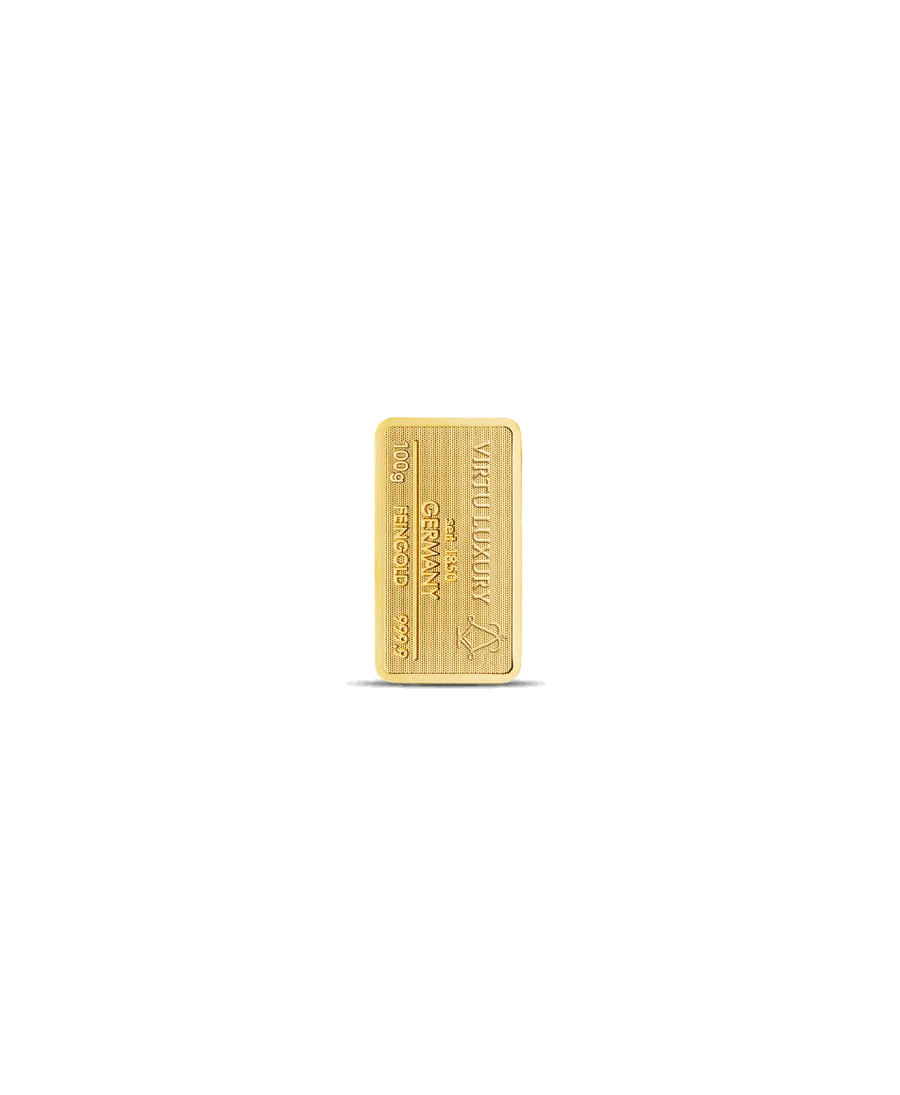 lingot de 100 Grammes d'or pur 24K en vente disponible chez VIRTU LUXURY lingot de 100 Grammes d'or pur 24K en vente disponible chez VIRTU LUXURY