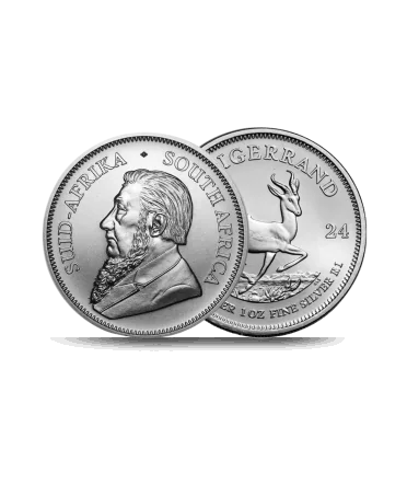 وجه وظهر قطعة فضة KRUGERRAND 1 أونصة لدى VIRTU LUXURY