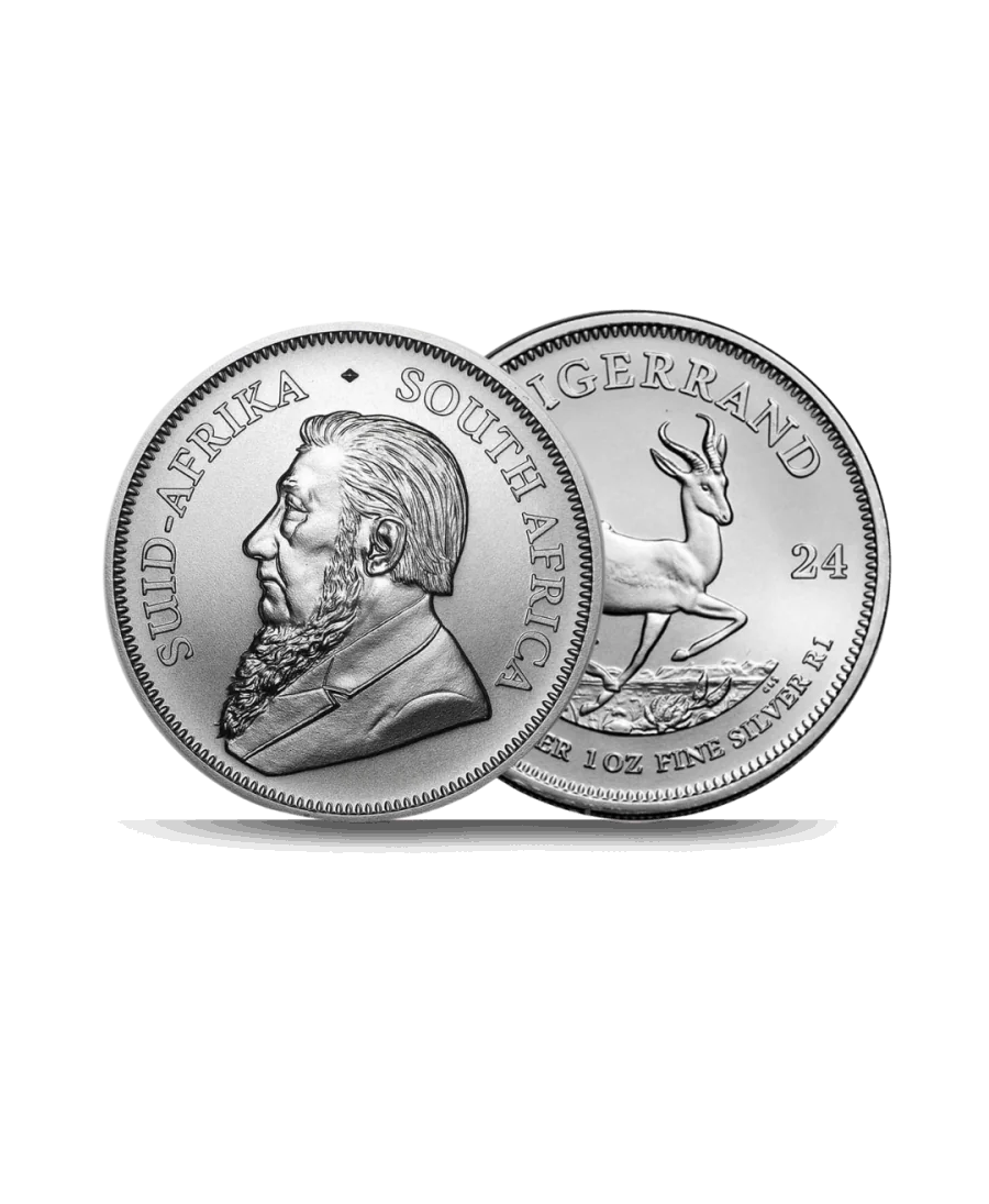 وجه وظهر قطعة فضة KRUGERRAND 1 أونصة لدى VIRTU LUXURY