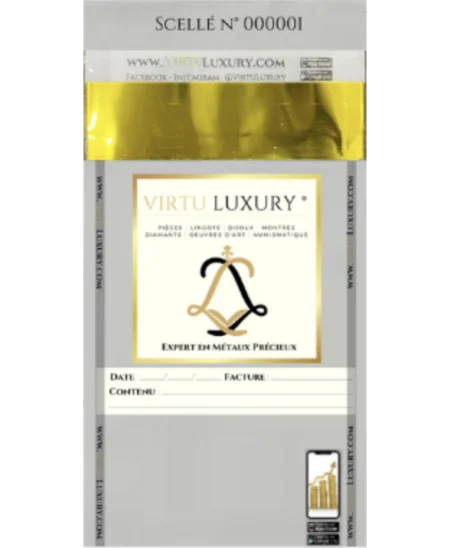 Scellé de GARANTIE pour l'achat de LINGOT D'OR chez VIRTU LUXURY